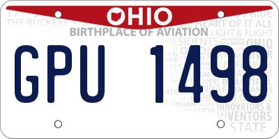 OH license plate GPU1498