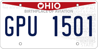 OH license plate GPU1501