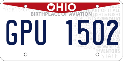OH license plate GPU1502