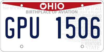 OH license plate GPU1506