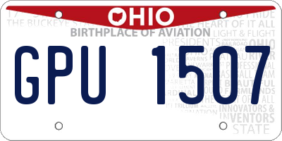 OH license plate GPU1507
