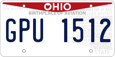 OH license plate GPU1512