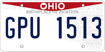 OH license plate GPU1513