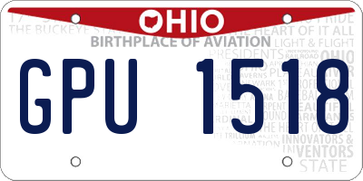 OH license plate GPU1518