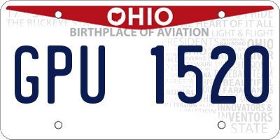OH license plate GPU1520