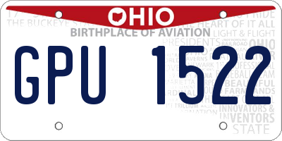 OH license plate GPU1522