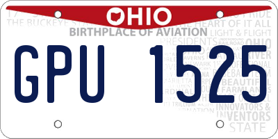 OH license plate GPU1525