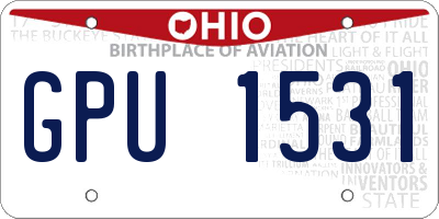 OH license plate GPU1531