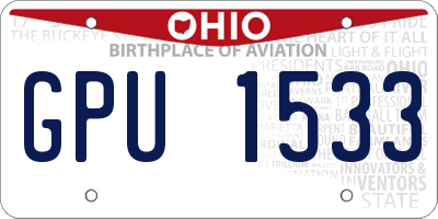 OH license plate GPU1533
