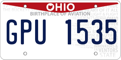 OH license plate GPU1535