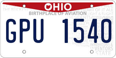 OH license plate GPU1540
