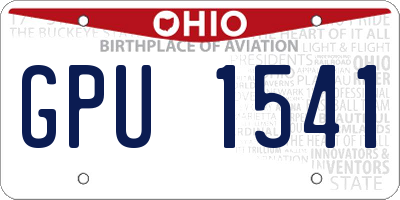 OH license plate GPU1541