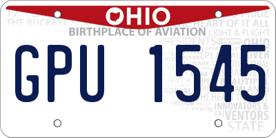 OH license plate GPU1545