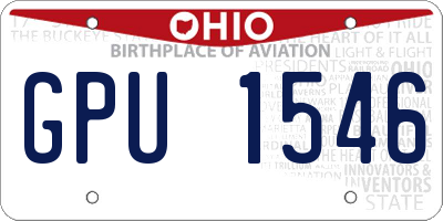 OH license plate GPU1546