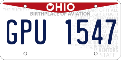 OH license plate GPU1547