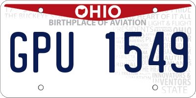 OH license plate GPU1549