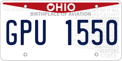 OH license plate GPU1550