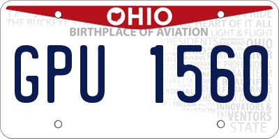 OH license plate GPU1560