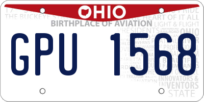 OH license plate GPU1568