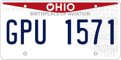 OH license plate GPU1571