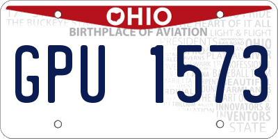 OH license plate GPU1573