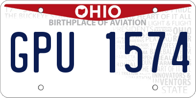 OH license plate GPU1574