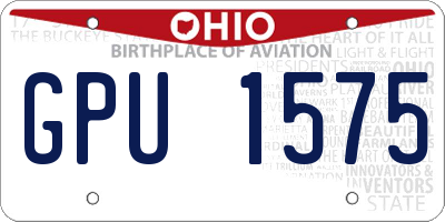 OH license plate GPU1575