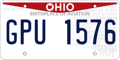 OH license plate GPU1576
