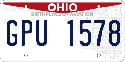 OH license plate GPU1578