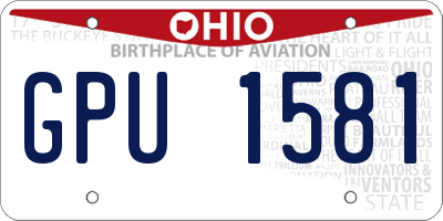 OH license plate GPU1581