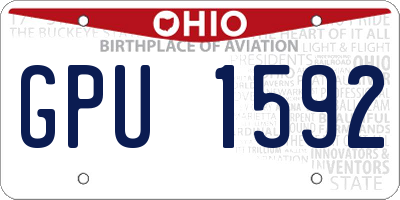 OH license plate GPU1592