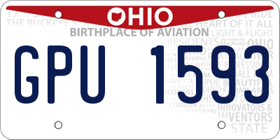 OH license plate GPU1593