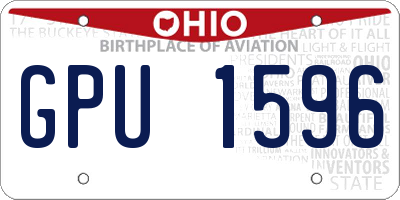 OH license plate GPU1596