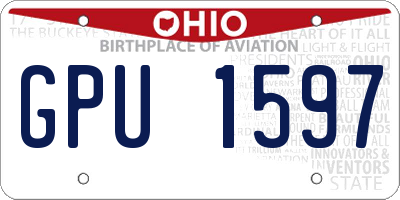 OH license plate GPU1597