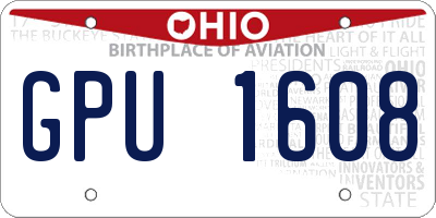 OH license plate GPU1608