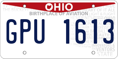 OH license plate GPU1613