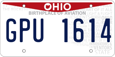 OH license plate GPU1614