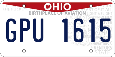 OH license plate GPU1615