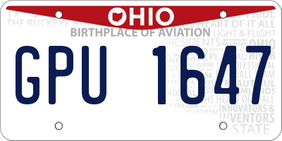 OH license plate GPU1647