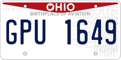 OH license plate GPU1649