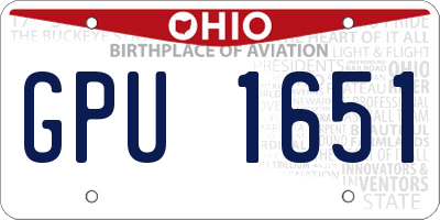 OH license plate GPU1651