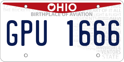OH license plate GPU1666