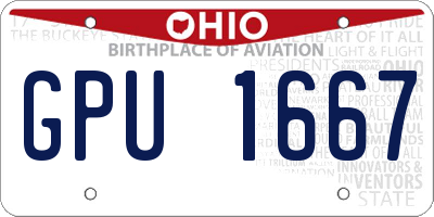 OH license plate GPU1667