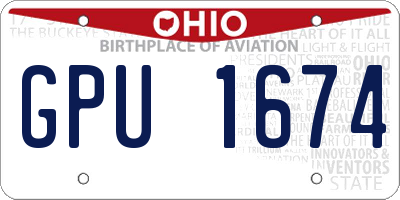 OH license plate GPU1674