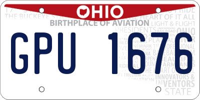 OH license plate GPU1676