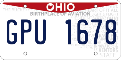 OH license plate GPU1678