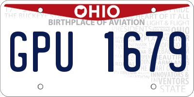 OH license plate GPU1679