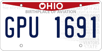 OH license plate GPU1691