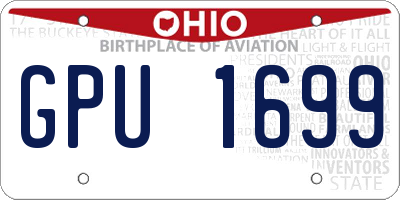 OH license plate GPU1699
