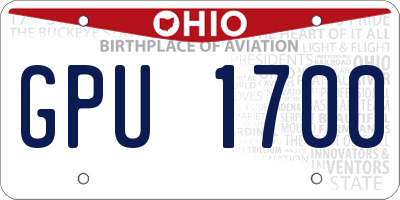 OH license plate GPU1700